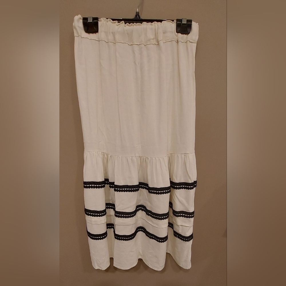 Linen Drop Waist Flair Skirt